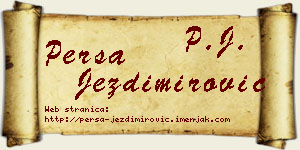 Persa Jezdimirović vizit kartica